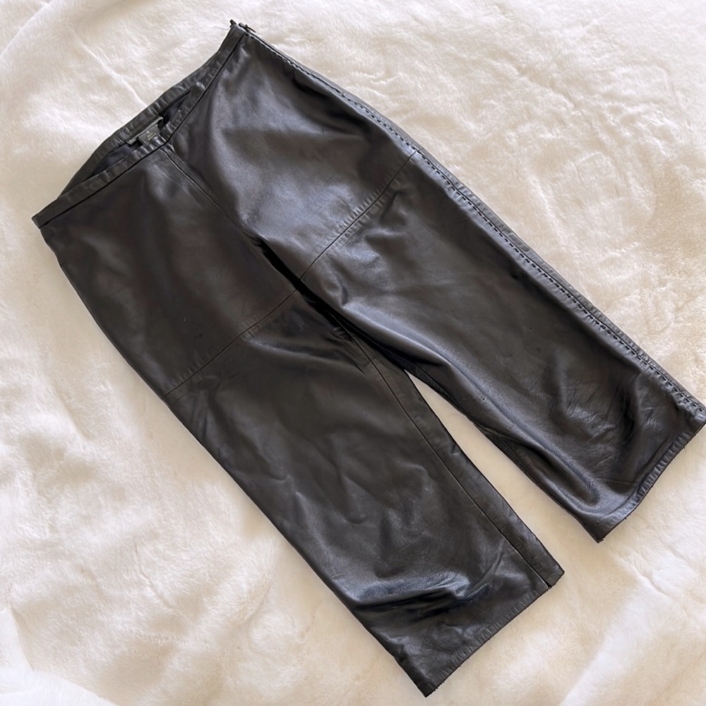 Vintage Y2K 90s Banana Republic super buttery soft leather capri pants 0
